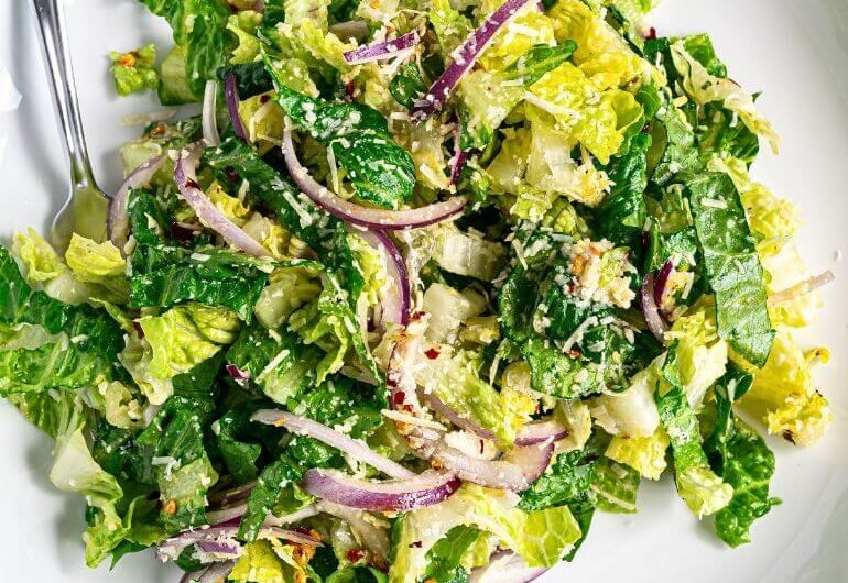5-Minute Lemon Parmesan Lettuce Salad